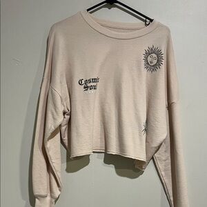Hollister Cosmic Soul Women's Cropped Sweatshirt - Pale Pink